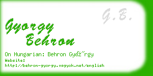 gyorgy behron business card